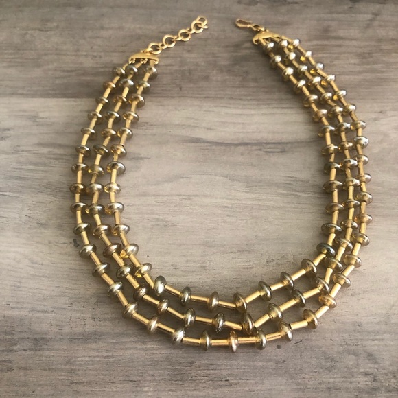 Monet gold tong glass beads multi layer necklace - Picture 1 of 5